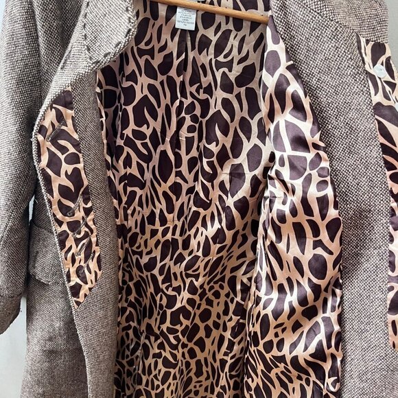 Soft Surroungings Brown Wool Blend Tweed Coat Size PM - Picture 6 of 7